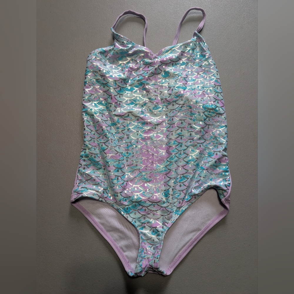 Wonder Nation Kids Swim One Piece - Purple and Blue Scales